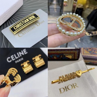 Dior กิ๊บติดผม รูปตัวอักษร ประดับเพชร สําหรับผู้หญิง