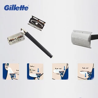 Gillette มีดโกนสําหรับผู ้ ชาย Super Blue มีดโกนหนวดความปลอดภัยโกน Face Care คู ่ มือมีดโกนโกนหนวดเคราเครื ่ องโกนหนวด