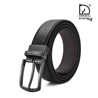 Imperial Horse Men's Genuine Cowhide Leather Belt with black and brown dual-purpose flip buckle Send box H4150
