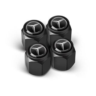 1 ชุด (4 อัน) จุกลม  ยางรถยนต์ พร้อมโลโก้  เบนซ์  Mercedes Benz AMG GLC GLE CLA GLA W205 W211 W213  - Car Tire Valve Caps