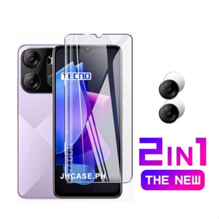 2 in 1 Tecno Spark Go 2023 กระจกนิรภัยกันรอยหน้าจอ 7 HD สําหรับ Tecno Pova 4 Pro 3 2 Spark 6 Go Camon 19 Pro