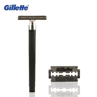 Gillette มีดโกนสําหรับผู ้ ชาย Super Blue มีดโกนหนวดความปลอดภัยโกน Face Care คู ่ มือมีดโกนโกนหนวดเคราเครื ่ องโกนหนวด