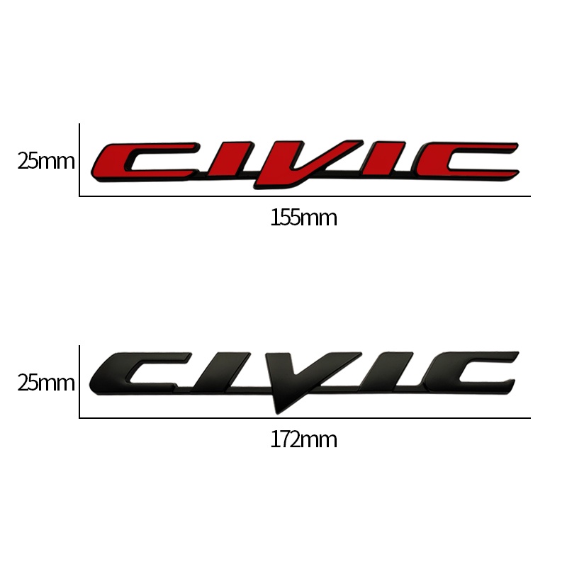 สติกเกอร์โลหะ ลายโลโก้ตัวอักษร 3D อุปกรณ์เสริม สําหรับ Honda Civic VTEC - รูปที่ 3