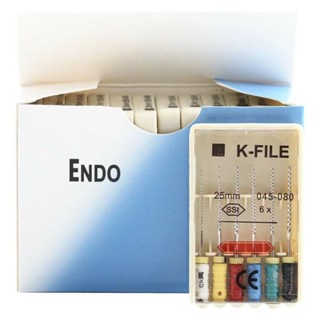 6 ชิ้น / กล่อง ทันตกรรม K-Files Endodontic Root คลองมือใช้ไฟล์ทันตกรรม Mallifer 25 มม.