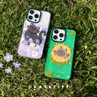 Cat Original CASE. TIFY Cute Phone Case for iphone 14 14plus 14pro 14promax 11 12 13promax High-end shockproof Soft case 7P Cartoon Purple cat doodle pattern 2023 Official New Design Luxury elegant Style