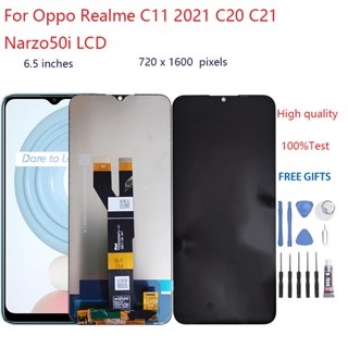 อะไหล่หน้าจอสัมผัส LCD แบบเปลี่ยน สําหรับ Oppo Realme LCD C11 2021 C20 C21 NARZO50i