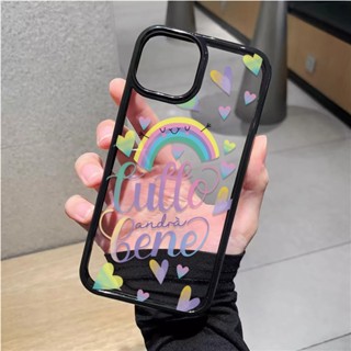 เคสโทรศัพท์มือถืออะคริลิค แบบแข็ง สีรุ้ง สําหรับ iphone 14promax 11 13 12 7Plus 8 X XS Max