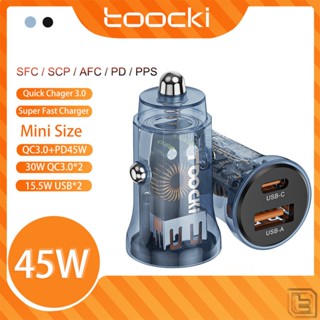 Toocki ที่ชาร์จในรถยนต์ 45W USB QC 4.0 3.0 PD ชาร์จเร็ว USB C สําหรับ SCP FCP AFC Huawei Samsung