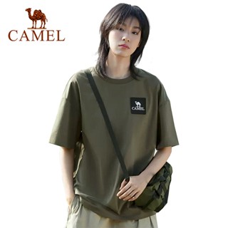 Camel เสื้อยืด แขนสั้น แห้งเร็ว ยืดหยุ่น ทรงหลวม สําหรับผู้ชาย และผู้หญิง