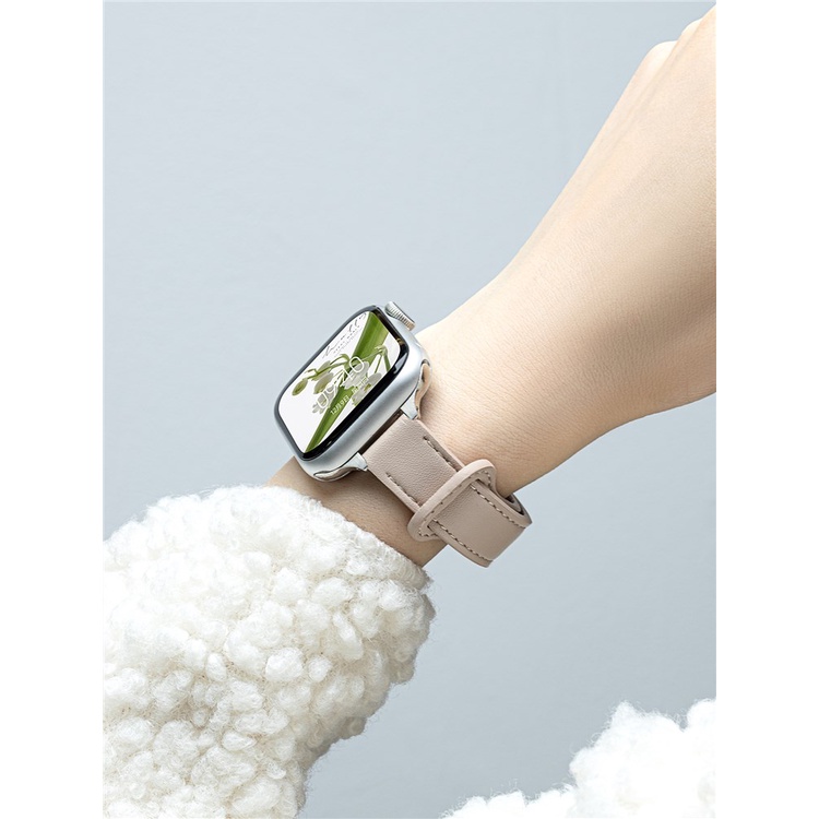 ✘♀▬UhaDa เหมาะสำหรับสาย applewatch สายนาฬิกา Apple กีฬา iwatch8/7/6/5/4SE หนังน้ำหอมขนาดเล็ก IWATCH42mm หญิง Xiaohongshu