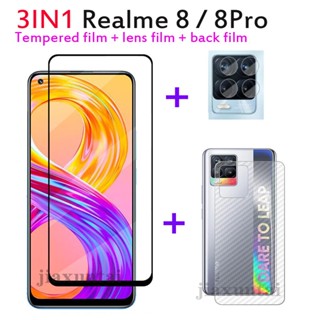 (3 In 1) ฟิล์มกระจกนิรภัยกันรอยหน้าจอ และฟิล์มกันรอยเลนส์กล้อง สําหรับ Realme 8Pro 5G 8i 8 Pro C30 9 Pro 9i 7i 7Pro C35 C21Y C25S C25