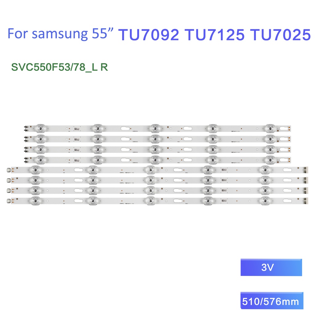 8 ชิ้น/เซ็ตทีวี backlight strip สําหรับ Samsung 55 นิ้ว UA55TU7000G UA55TU7000GXXP ชุดเดิม
