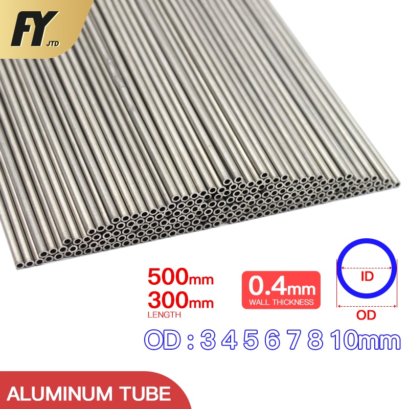 Fuyi ท่ออลูมิเนียม เส้นผ่าศูนย์กลาง 0.4 มม. หนา 300/500 มม. คุณภาพสูง ตรง 3 4 5 6 7 8 9 10 มม.