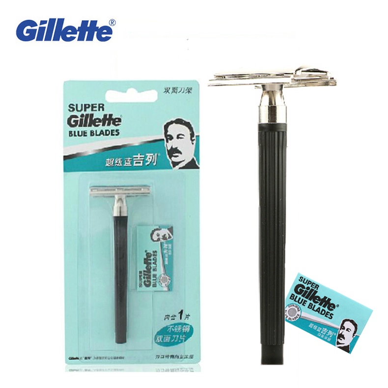 Gillette Super Blue มีดโกนความปลอดภัย Face Care สําหรับผู้ชาย โกนหนวดเครา เครา เครา