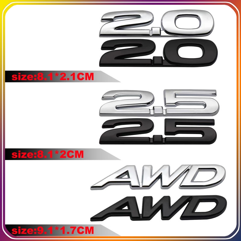 สติกเกอร์โลหะ 3D AWD 2.0 2.5 สําหรับติดตกแต่งรถยนต์ Mazda 3 4 5 Atenza Axela CX-4 CX-5 MX-5 MX-30 CX