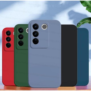 เคสซิลิโคนนิ่ม ขอบตรง กันกระแทก ป้องกันกล้อง สําหรับ VIVO V27e V27 V25e V25 V23e V23 Pro 4G 5G