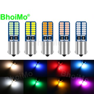 Bhoimo 24SMD led BA9S T4W ไฟแสดงสถานะภายในรถ แผนที่ ด้านหลัง ไฟป้ายทะเบียน อ่านหนังสือ 3014 รถจักรยานยนต์ ที่จอดรถ โคมไฟโดม ด้านข้างลิ่มอัตโนมัติ เปลี่ยนหลอดไฟท้าย DC12v