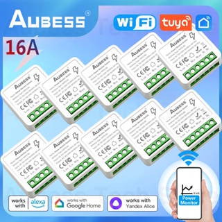 Aubess Tuya MIni สวิตช์อัจฉริยะ 16A Zigbee Gateway รองรับ APP รีโมตคอนโทรลด้วยเสียง สําหรับ Alexa Google Home Smart Home