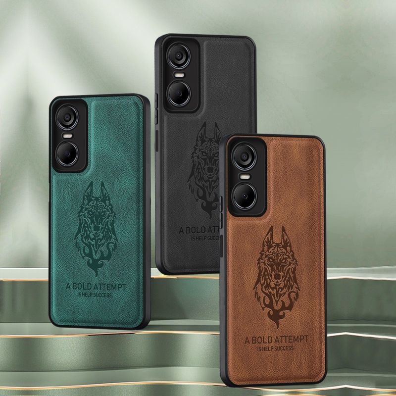 สําหรับ Tecno Pop 6 Pro BE8 กรณี Lambskin Texture ปลอกหนัง Tecno Pop 6 Pro BE8 กรณี Matte ปลอก