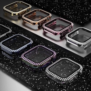 เคสคริสตัล ฟิล์มป้องกันหน้าจอ สําหรับ apple Watch case 45 มม. 44 มม. 41 มม. 40 มม. 42 มม. 38 มม. iWatch Series 8 7 6 se 5 4 3