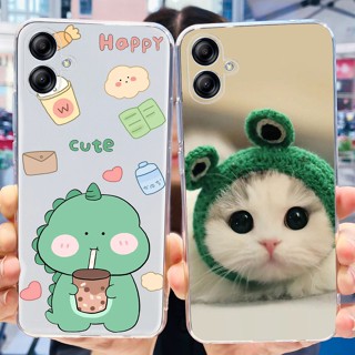 เคสโทรศัพท์ซิลิโคน TPU แบบนิ่ม ลายไดโนเสาร์ และแมวน่ารัก สําหรับ Samsung Galaxy A04e SM-A042F A04e A 04e 4G