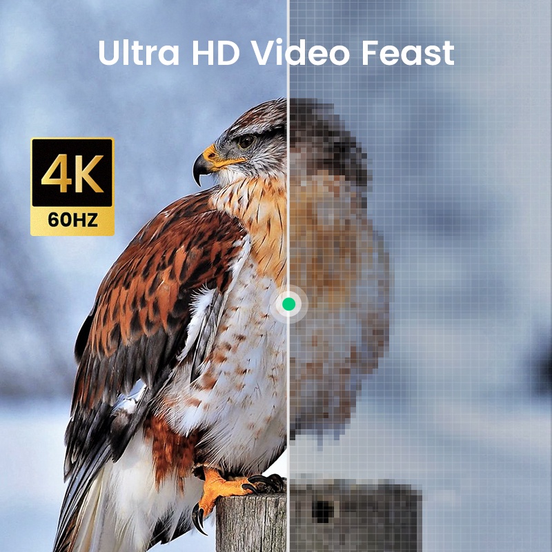 UGREEN อะแดปเตอร์ ไมโคร HDMI เป็น HDMI 2.0 เคเบิล 3D 4K HDMI สำหรับ Phone Tablet HDTV PC