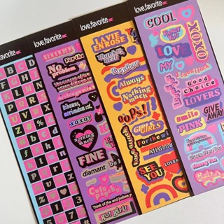 Hot Silver Text Stickers สติ๊กเกอร์ตกแต่งตัวอักษร Y2Kสีชมพูดำ Diy สติกเกอร์การ์ด Toploader เครื่องเขียนเกาหลี