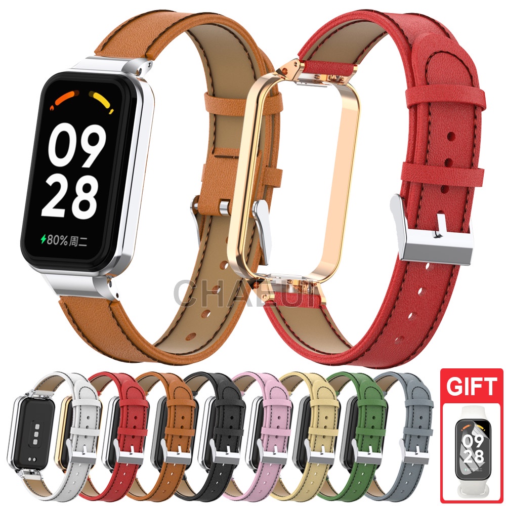สายหนังเปลี่ยนสายรัดข้อมือสร้อยข้อมือสําหรับ Redmi Smart Band 2 3 / Xiaomi Smart Band 8 9 Active