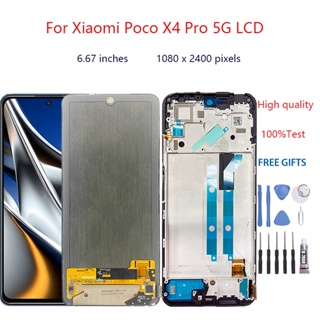 อะไหล่หน้าจอสัมผัสดิจิทัล LCD แบบเปลี่ยน สําหรับ Xiaomi Poco X4 Pro 5G Poco X4 Pro 5G