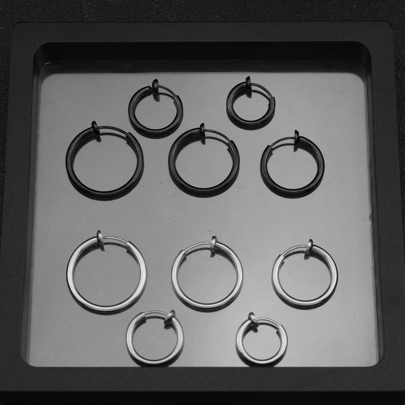 12 บาท ต่างหูห่วงวงกลม สเตนเลส 1 ชิ้น Fashion Accessories