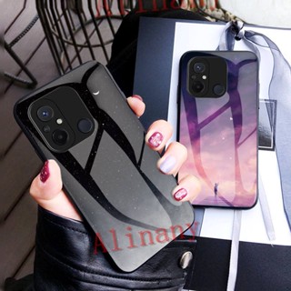 เคสแข็ง Redmi 12C ฝาครอบกรณี Tempered Glass Casing Redmi12C เคสโทรศัพท์ Back Cover