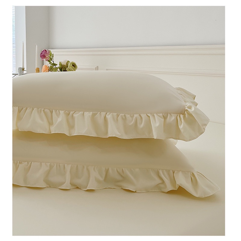 กระโปรงเตียง ผ้าปูที่นอนกันไรฝุ่น ล้วน ผ้าคลุมเตียง แบบเรียบ นุ่ม เป็นมิตรกับผิวหนัง 5 ฟุต 6 ฟุต Ins สไตล์เกาหลี ลูกไม้ สีขาว นัวเนีย ผ้าปูที่นอน ระบายอากาศ ที่ละเอียดอ่อน - รูปที่ 5