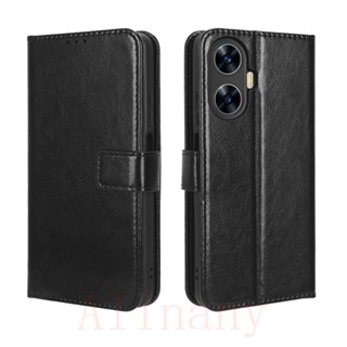 Realme C55 เคส Leather Case เคสโทรศัพท์ Stand Wallet Realme C55 เคสมือถือ Cover