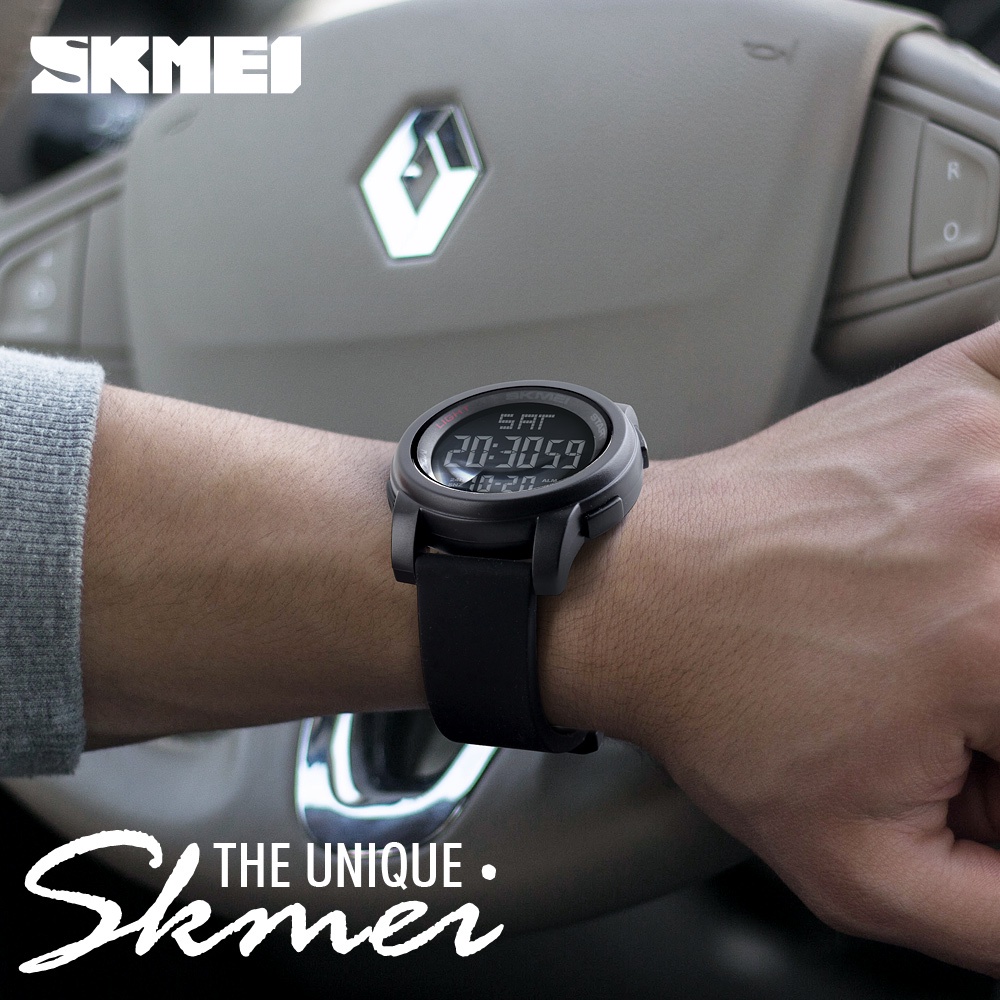 Skmei 1257 นาฬิกาปลุกดิจิทัล 5 บาร์ กันน้ํา หรูหรา สําหรับผู้ชาย