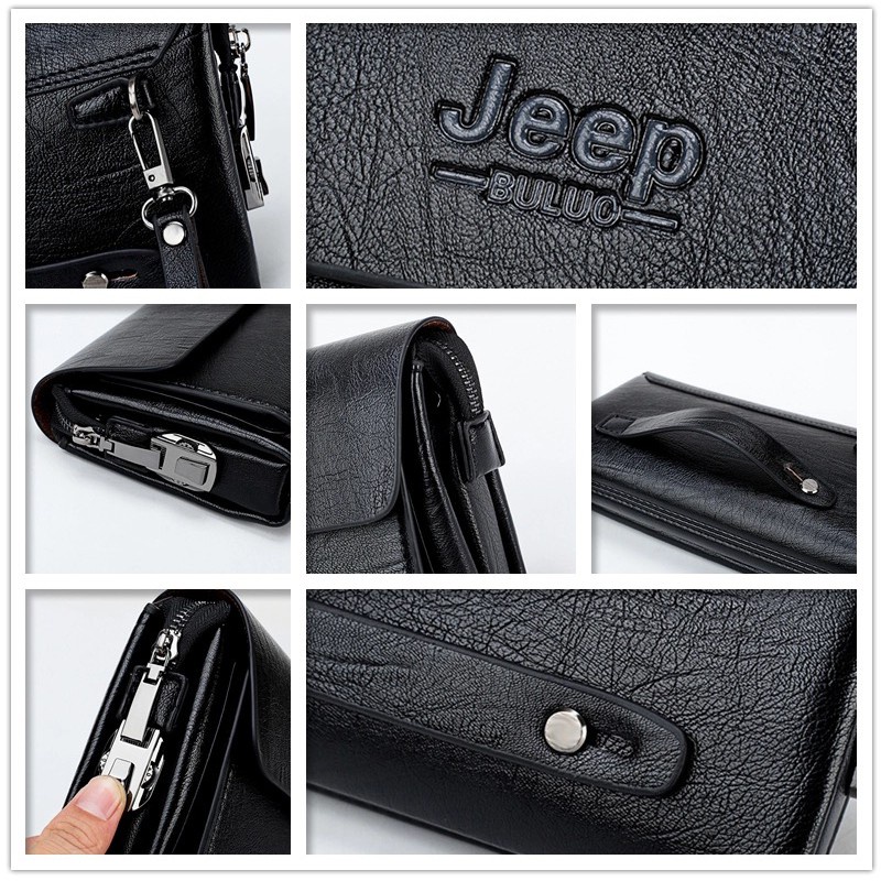 Jeep Buluo กระเป๋าสตางค์หนัง หรูหรา คุณภาพสูง เหมาะกับใส่วิกผม โทรศัพท์มือถือ แฟชั่นสําหรับผู้ชาย