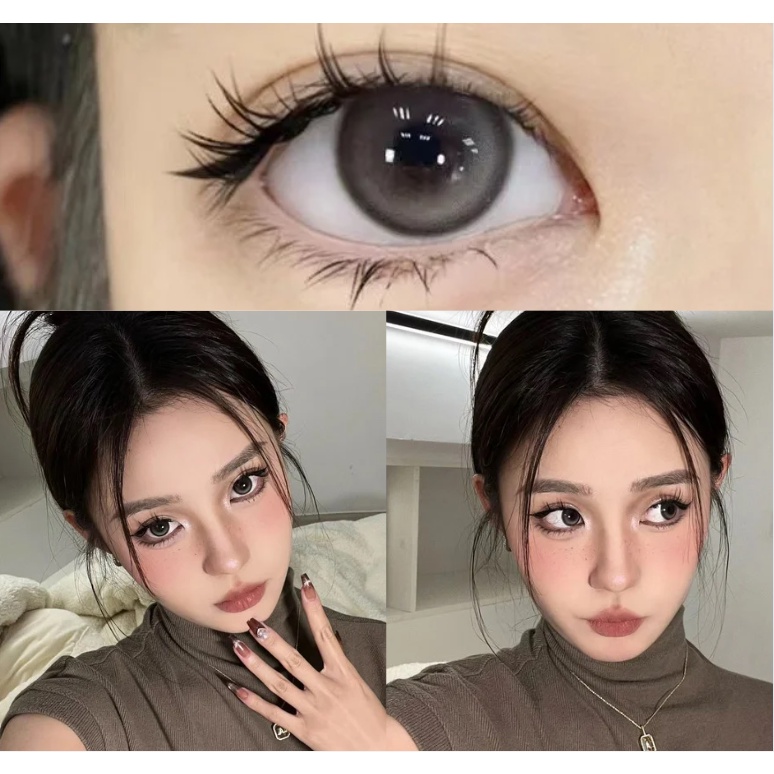 UYAAI x FRESHLADY คอนแทคเลนส์สีเทาไล่เฉด สำหรับตาโต K4 รายเดือน 0.00--5.00 2 คู่