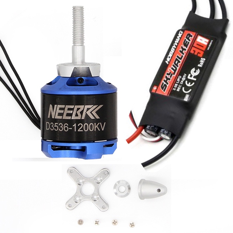 มอเตอร์เครื่องบินบังคับ D3536 1200KV Hobbywing 30A 40A esc สําหรับเครื่องบินบังคับ 2000 มม. 2 ม. Sky