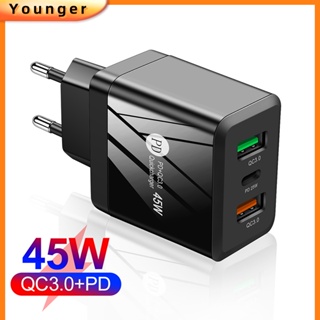 อะแดปเตอร์ชาร์จ USB 45w Pd27w+Dual-USB แบบชาร์จเร็ว สําหรับเดินทาง