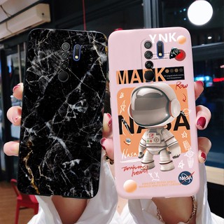 เคสโทรศัพท์มือถือ แบบนิ่ม ลายนักบินอวกาศ สีดํา หรูหรา สําหรับ Xiaomi Redmi 9 M2004J19G