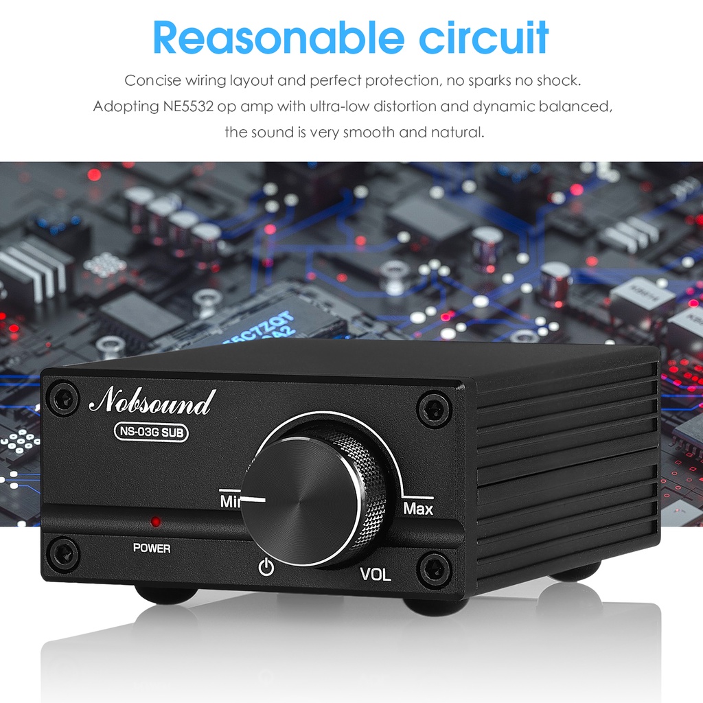 Douk Audio NS-03G เครื่องขยายเสียงซับวูฟเฟอร์ดิจิทัล 100W ความถี่เต็มช่อง TPA3116