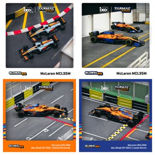 โมเดลรถยนต์ Tarmac Works 1:64 F1 McLaren MCL35M Monaco Diecast ของเล่นสําหรับเด็ก 2021