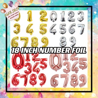 AGAR.SHOP 16 INCH GOLD SILVER RED BLACK ROSEGOLD Number Foil Balloon Birthday Party Decorations