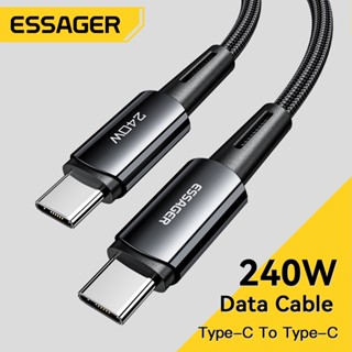 Essager Chenguang สายเคเบิลข้อมูล Type C 240W 5A Type C เป็น Type C ชาร์จเร็วมาก สําหรับแล็ปท็อป แท็บเล็ต และโทรศัพท์