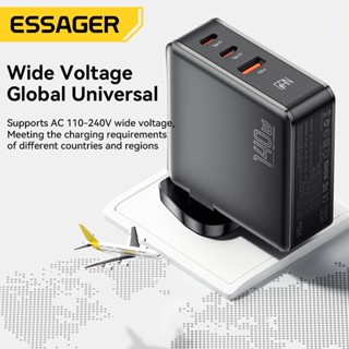 Essager Gan 140w 2C+1A ที่ชาร์จแบต แบบชาร์จเร็ว รองรับ PPS PD QC4.0 USB เป็นต้น อุปกรณ์ป้องกันอุณหภูมิต่ําอัจฉริยะ ชาร์จเร็ว เข้ากันได้กับหลายอุปกรณ์