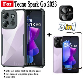 3in1 Tecno Spark Go 2023 เคสโทรศัพท์ กันกระแทก + ฟิล์มกระจกนิรภัย + ฟิล์มเลนส์กล้อง