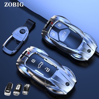 ZOBIG Zinc Alloy Metal Smart Key Case Cover Shell for Audi Key Fob Case Shell for Audi A4 A5 A6 A4L S4 Q5 Q7 TTS A3 A7 A8 case