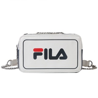 Fila ของแท้ 100% กระเป๋าสะพายไหล่ ใส่โทรศัพท์มือถือได้ แต่งสายโซ่คล้อง แฟชั่นสําหรับสตรี 2023