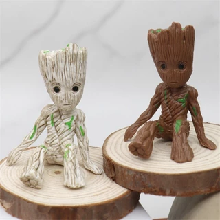 มาร์เวล ฮีโร่ Marvel โมเดลฟิกเกอร์ PVC รูปปั้นการ์ตูนอนิเมะ Groot Grout Sitting ขนาด 6 ซม. ของเล่นสําหรับเด็ก