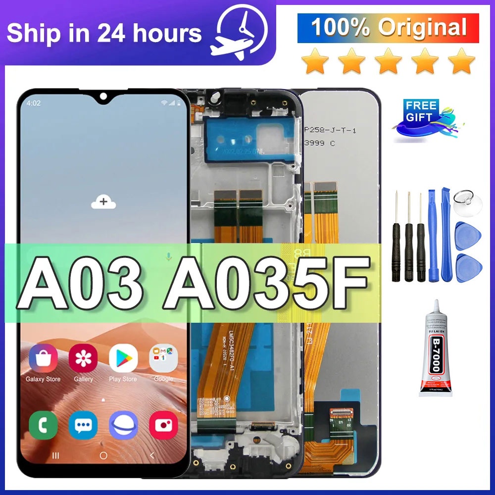 6.5 ต้นฉบับสําหรับ Samsung Galaxy A03 LCD A035 A035F A035FD SM-A035F/DS จอแสดงผล Touch Screen Digiti