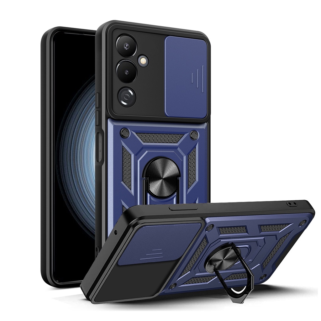 เกราะป้องกันเลนส์ เคสกันกระแทก Tecno Pova 6 4 Pro 3 Neo 2 5 ปลอกรถแหวนนิ้วแม่เหล็กขาตั้ง Push ดึงกล้องฝาครอบป้องกัน